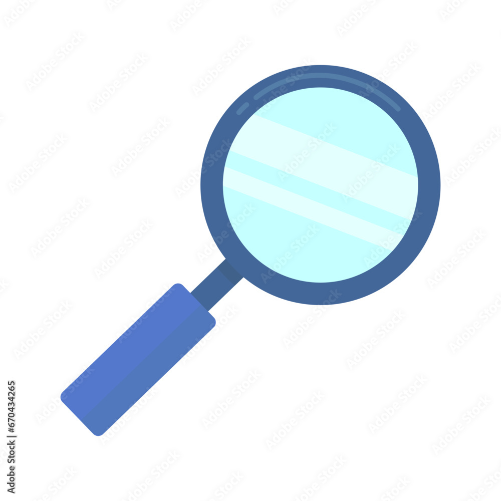 Beautiful magnifier in blue on a white isolated background, vector illustration of the search icon, magnifier in cartoon style, flat, 10 eps, detective tool, for the game Beautiful magnifier in blue on a white isolated background, vector illustration of the search icon, magnifier in cartoon style, flat, 10 eps, detective tool, for the game