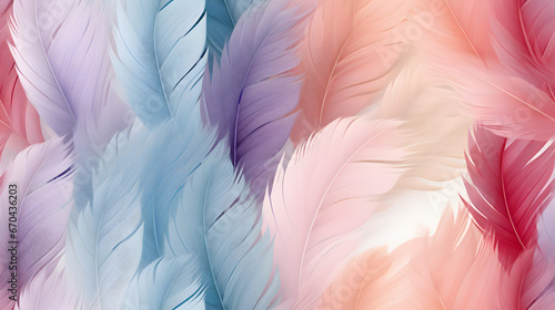 Soft pastel feather seamless texture pattern