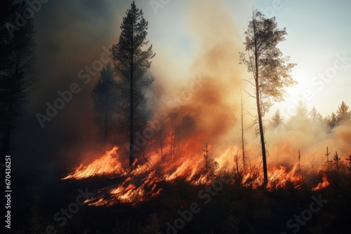 wildfires consuming a forest area © Alfazet Chronicles