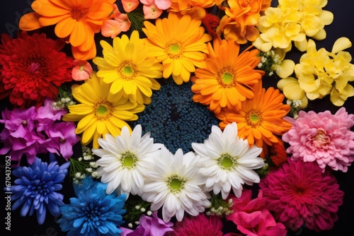 bright flowers organized into a color wheel formation © Alfazet Chronicles