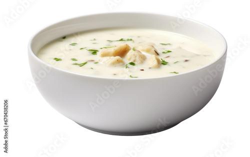 Rich and Hearty Clam Chowder on Transparent background