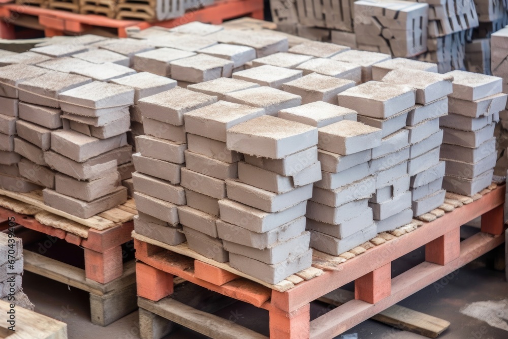 pallet of raw clay blocks ready to shape pallet of raw clay blocks ready to shape