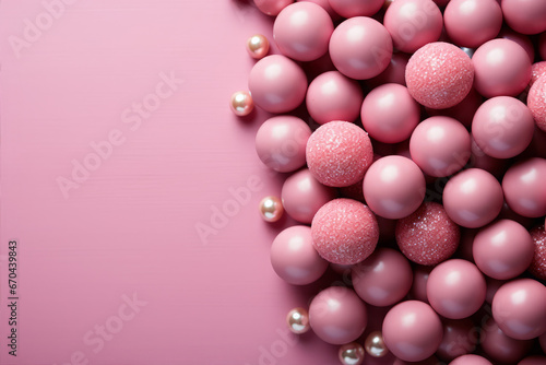 Colorful Bubble Shapes in Festive Spring Celebration on Background with Copy Space