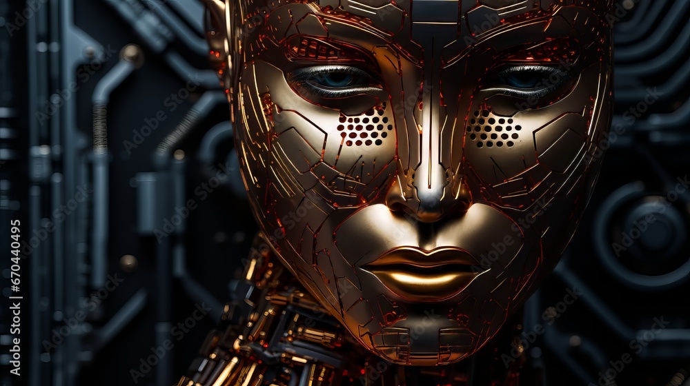 Futuristic robotic woman Beauty portrait Futuristic robotic woman Beauty portrait