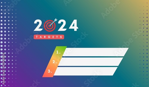 Top 3 targets in 2024 corporate goals business template for presentations