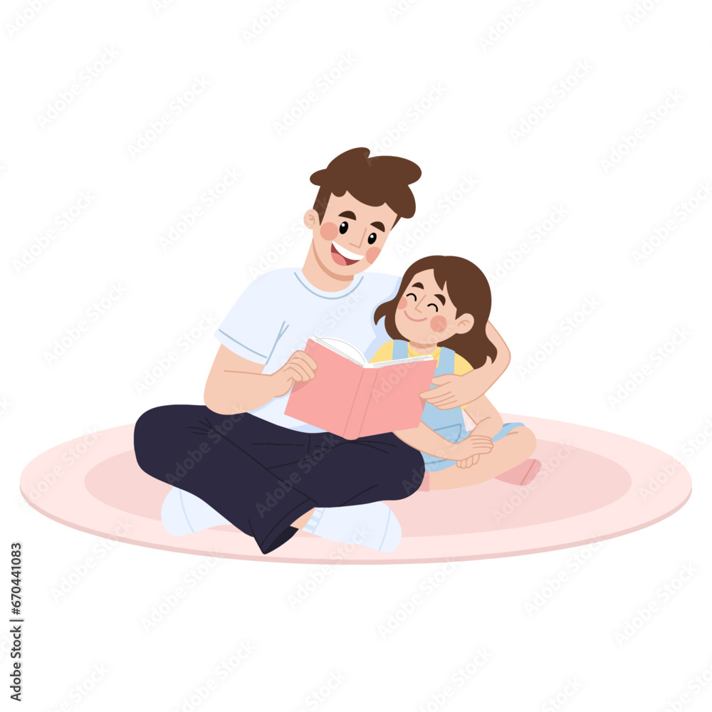 flat design illustration of joy of playing with dad on father's day vector eps flat design illustration of joy of playing with dad on father's day vector eps