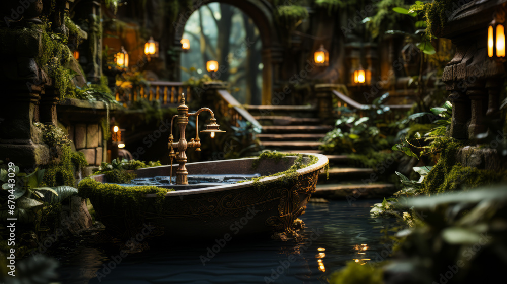 Bath tub in the jungle book forest Bath tub in the jungle book forest