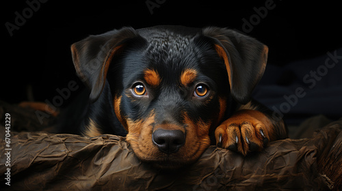 Rottweiler Realm: A Wallpaper Journey into the Heart of Rottweiler Puppies - Generative AI