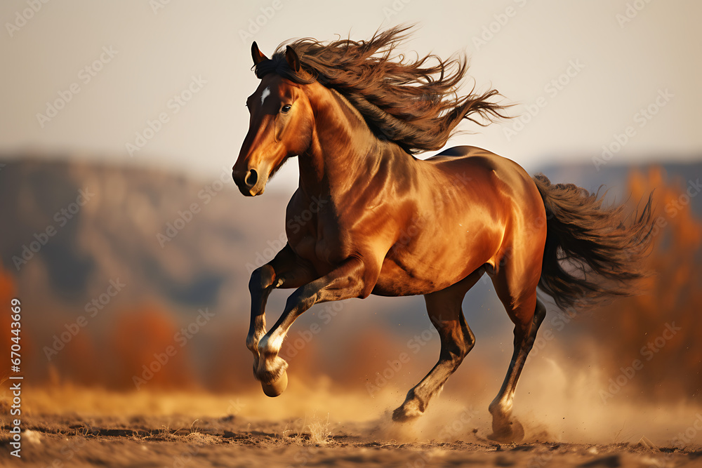 Horse running in the wild preirie, horse, wild horse Horse running in the wild preirie, horse, wild horse