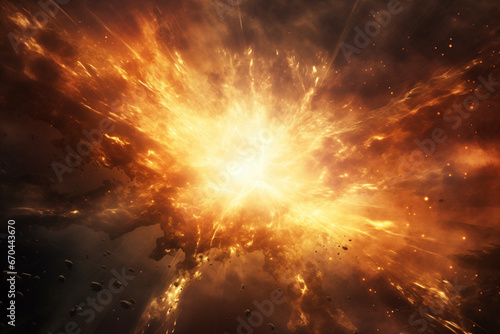 supernova scene of explosion bright and powerful