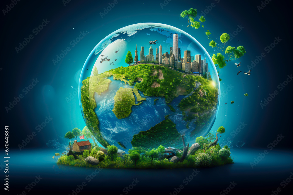 Promote recycling save the planet. social responsibility concept Promote recycling save the planet. social responsibility concept
