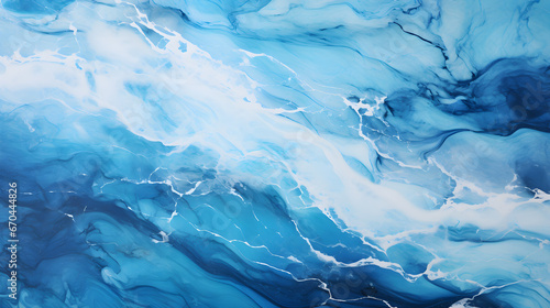 Blue abstract color background in style of water color ocean waves