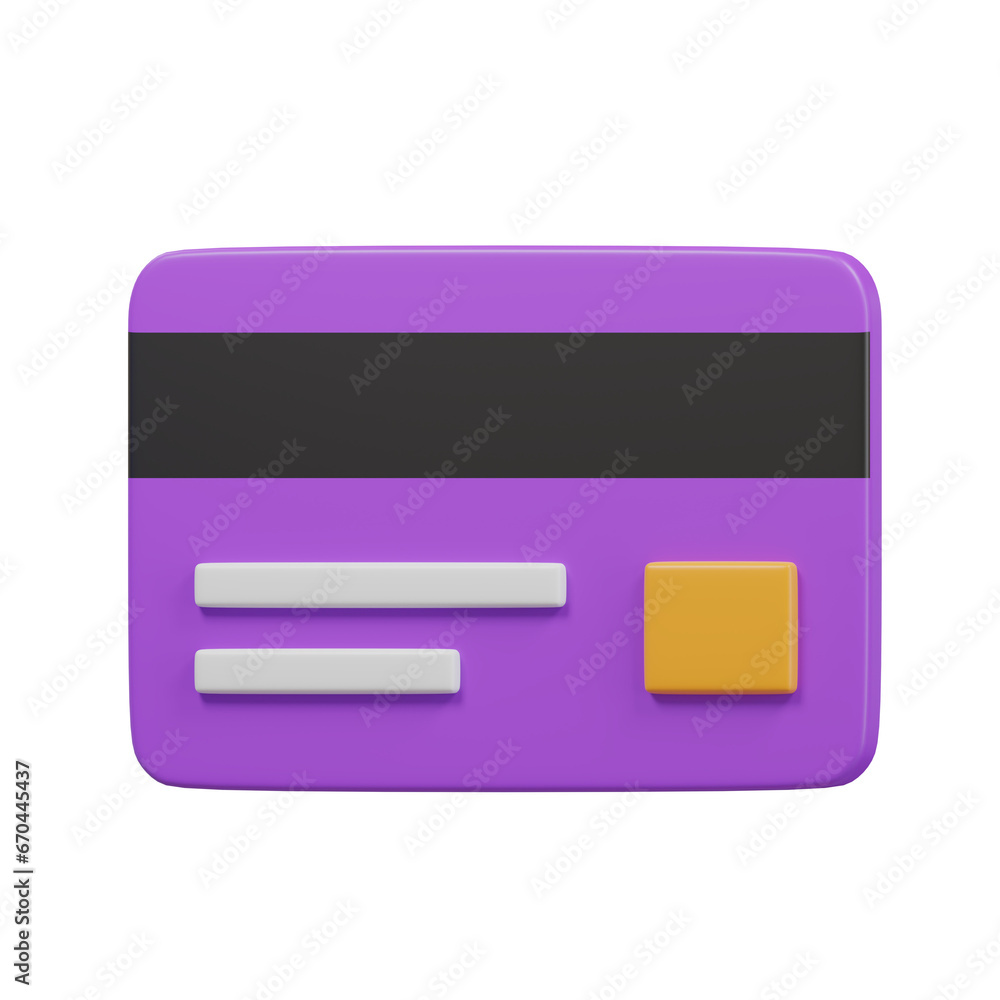 Credit Card icon 3d render illustration. Credit Card icon 3d render illustration.