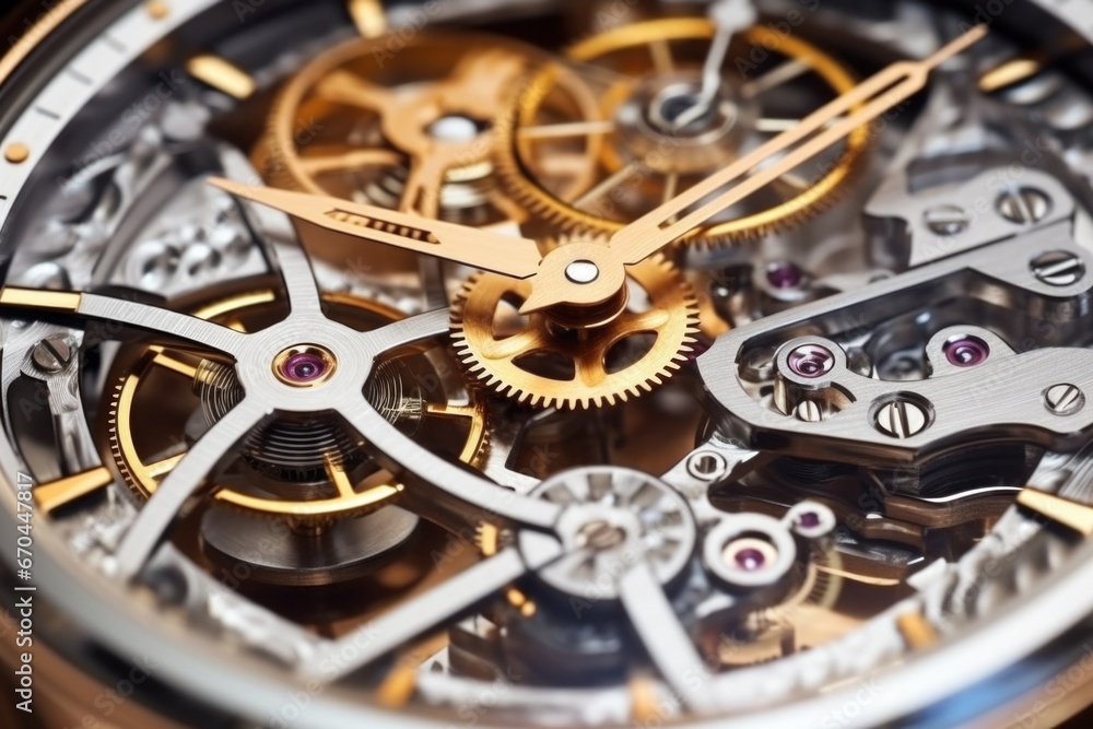 Fototapeta premium close-up of luxury watchs meticulous dial detail