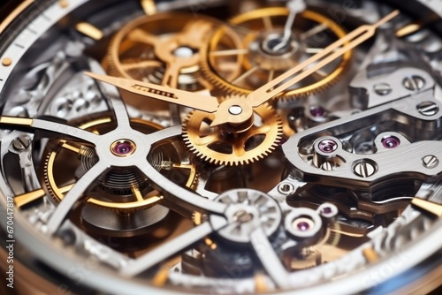 close-up of luxury watchs meticulous dial detail photo