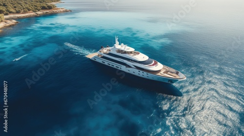 Luxury Yacht in the middle of the ocean © Oulaphone
