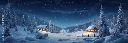 Winter wonderland, holiday charm, snowy landscape, Christmas magic, peaceful tranquility, seasonal enchantment. Generated by AI. © Кирилл Макаров