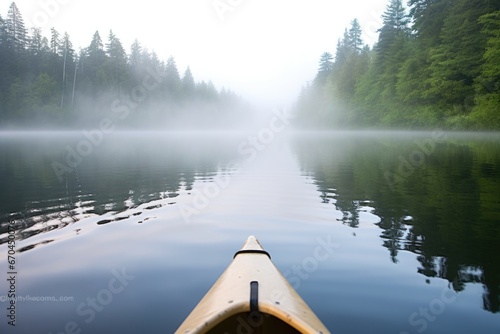 paddle water on a misty morning lake