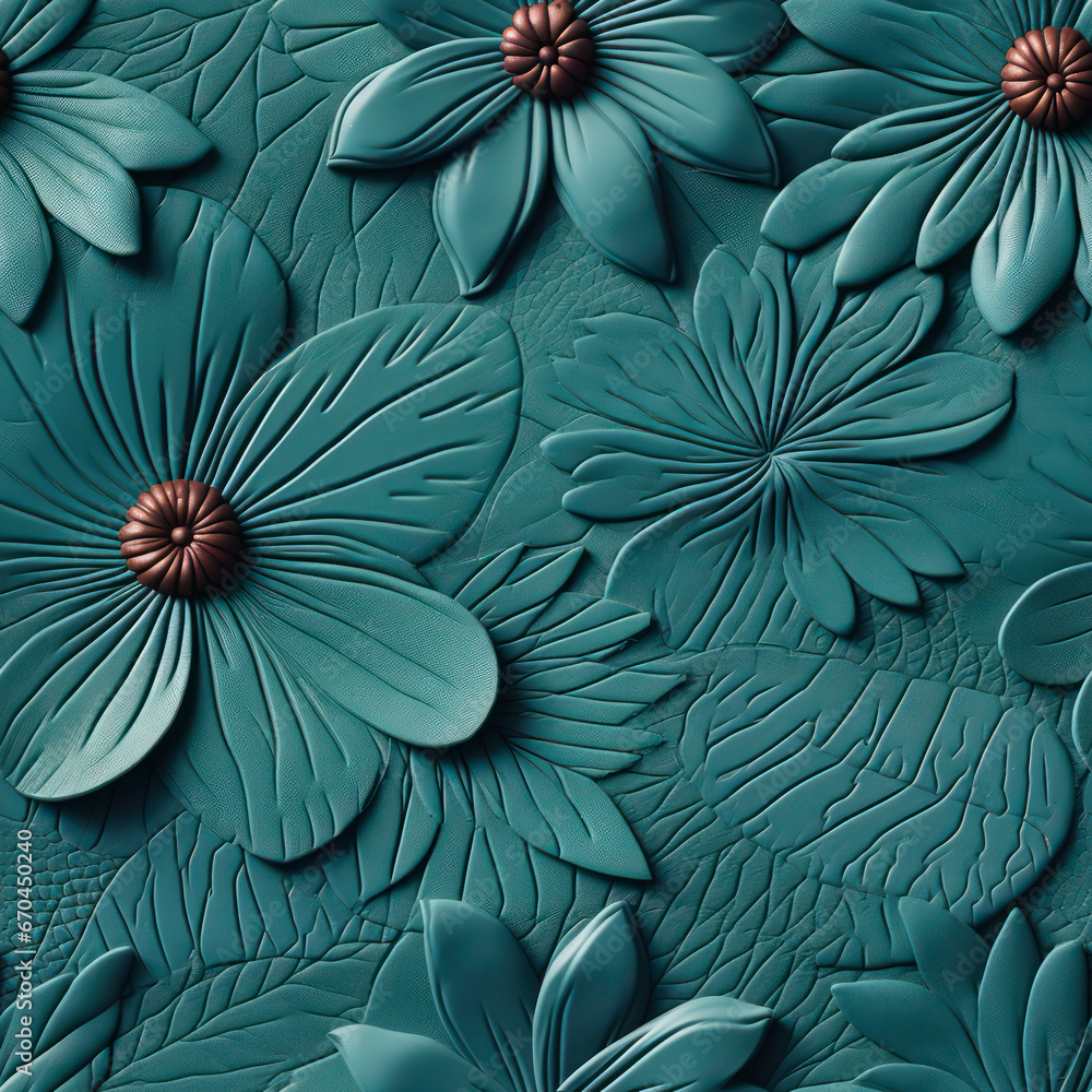 Seamless floral ornamental texture pattern, ai background - obrazy, fototapety, plakaty 