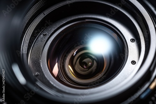 close-up of macro photo lens