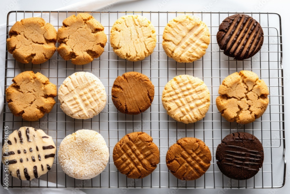 several shapes of cookies on a cooling rack