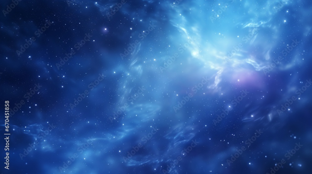 Extreme close-up of abstract blurred space nebula, cosmic blue and starry indigo hues, in the style of gradient blurred wallpapers,