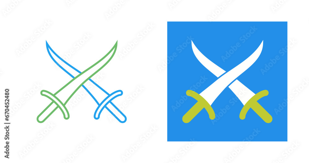 Sword Fighting Vector Icon