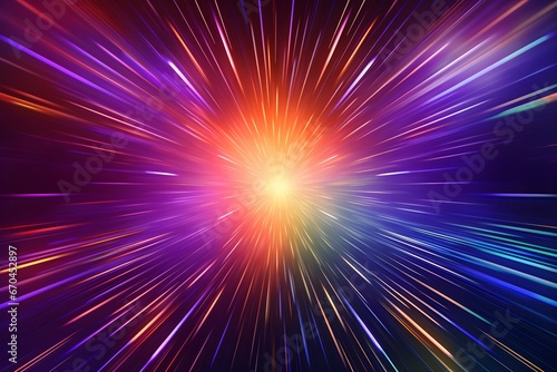 Long exposure of car motion, colorful lines background