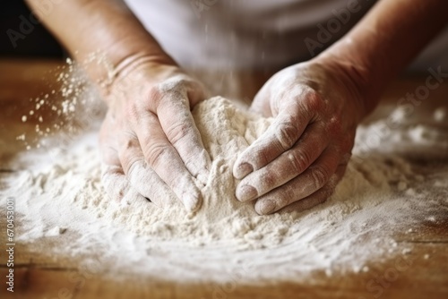 flour dusted hands shaping sourdough dough
