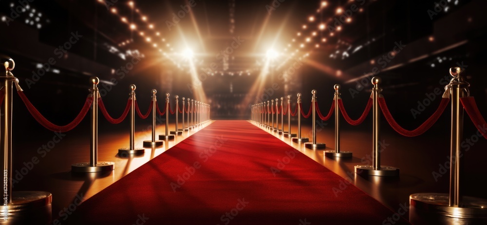 Red carpet going on stage