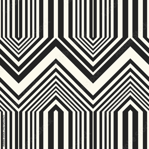 Monochrome Variegated Textured Chevron Pattern