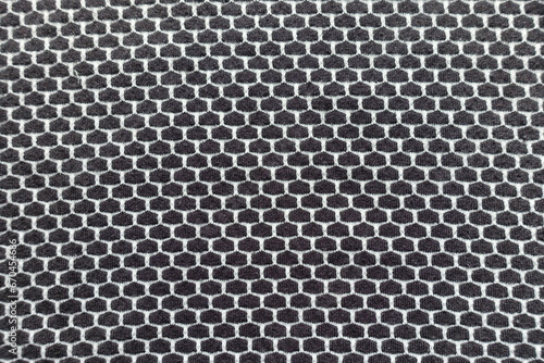 black and white jersey fabric with honeycomb pattern from above photo