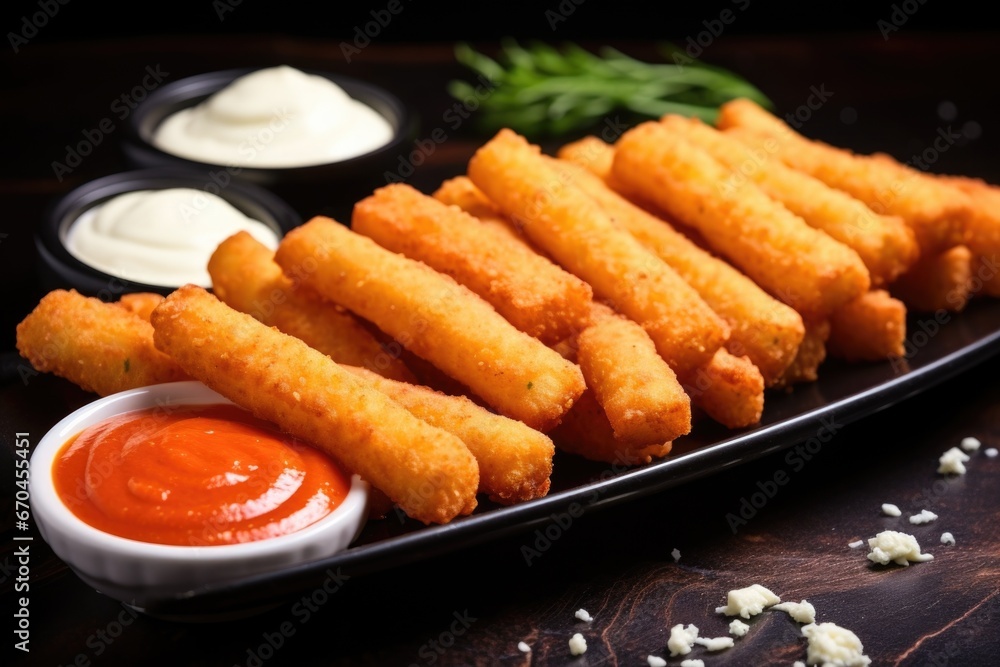 mozzarella sticks with the stringy cheese visible mozzarella sticks with the stringy cheese visible
