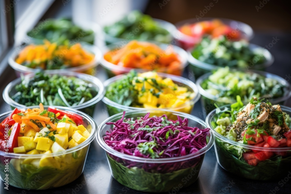a colorful array of solstice salads a colorful array of solstice salads