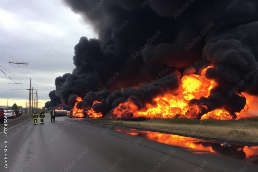 burning tires producing thick, black smoke burning tires producing thick, black smoke