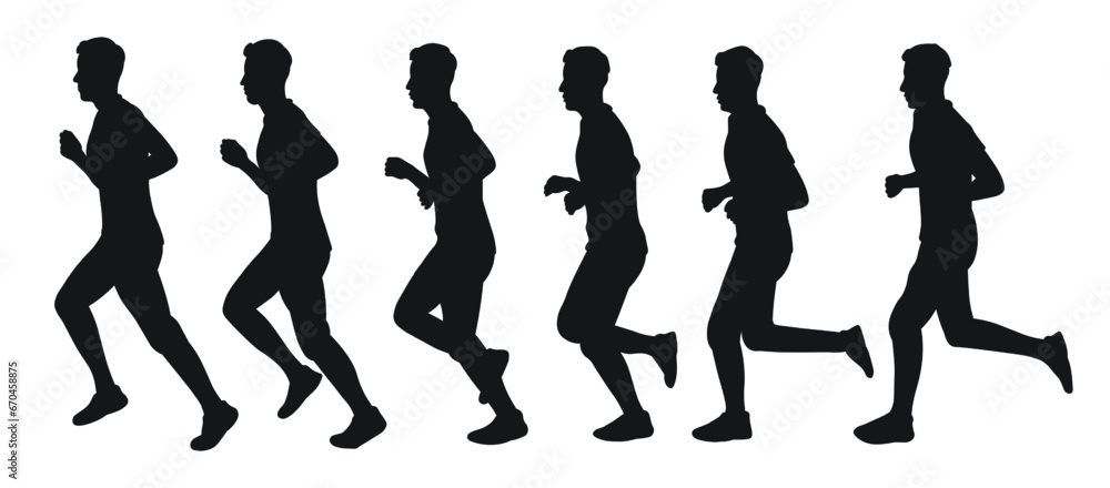 Silhouettes of athletes runners. Athletics, running, cross, sprinting, jogging, walking Silhouettes of athletes runners. Athletics, running, cross, sprinting, jogging, walking