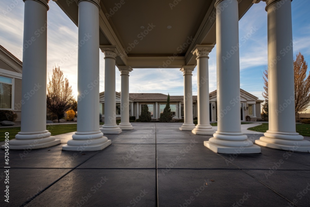 ground level angle for dramatic emphasis on columns