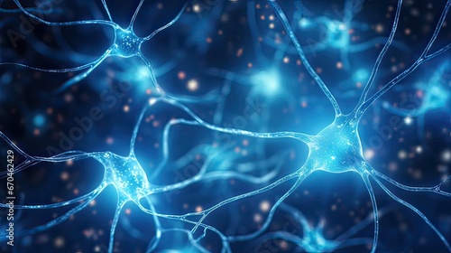 Neuron cells, glowing links, nervous system, intricate beauty, electrical connections, mesmerizing, neural network. Generated by AI.