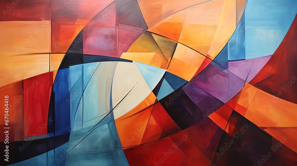 Fototapeta premium A colorful abstract painting with the equality symbol as its focal point