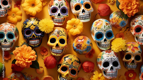 skulls and bones HD 8K wallpaper Stock Photographic Image  © AA