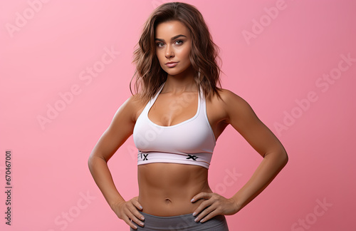 young woman in fitness sports leggings