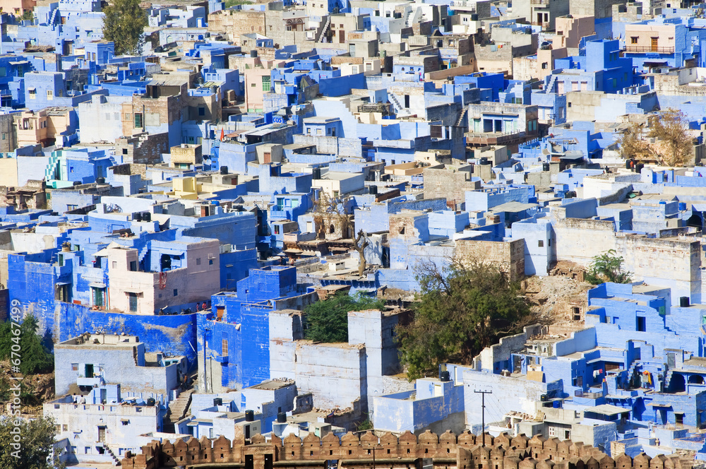 Jodhpur, Blue painted houses, Rajasthan, India Jodhpur, Blue painted houses, Rajasthan, India