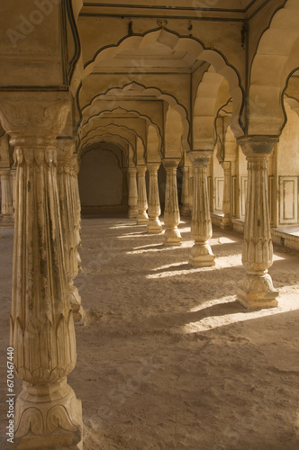 Colonnade of the Sattais Katcheri, Amber Fort, Jaipur, Rajasthan, India photo