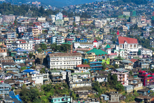 View over Kohima city, Nagaland, India photo