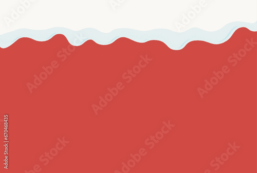 雪が積もっている赤い背景 - クリスマスやホリデーシーズンのイメージ素材 - はがき比率