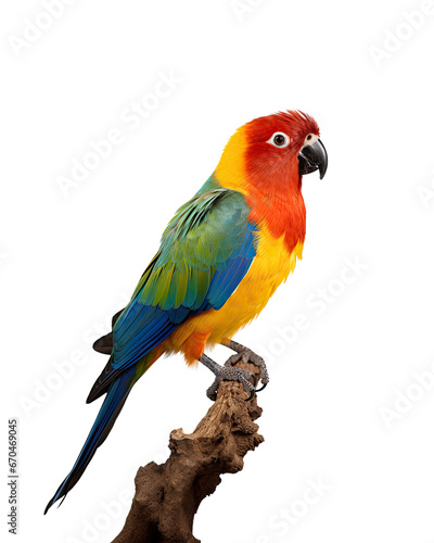  a colorful parrot on transparent background