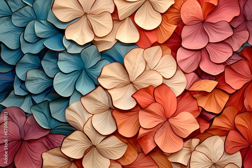 illustration of microscope image of flower petals, Generative ai