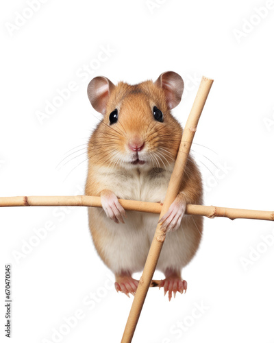 close-up of a hamster on transparent background photo