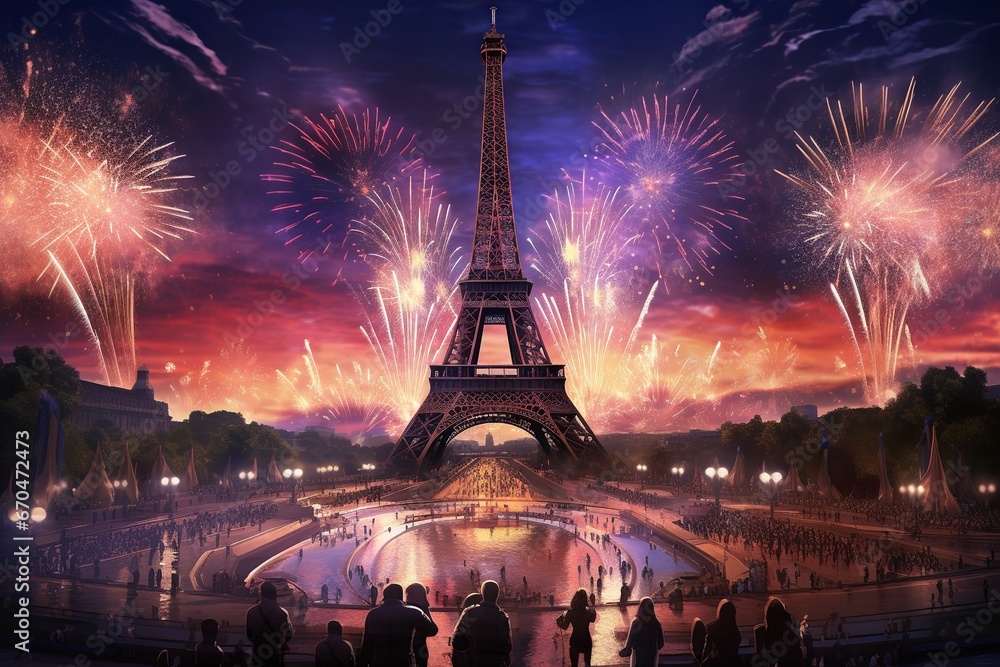 illustration of Picture a grand opening ceremony for the 2024 Olympic