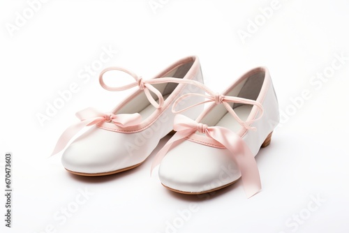 illustration ofproduct image ballet shoes white background, Generative ai